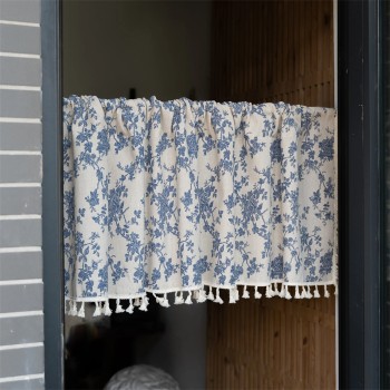 Blue and white tassel short...